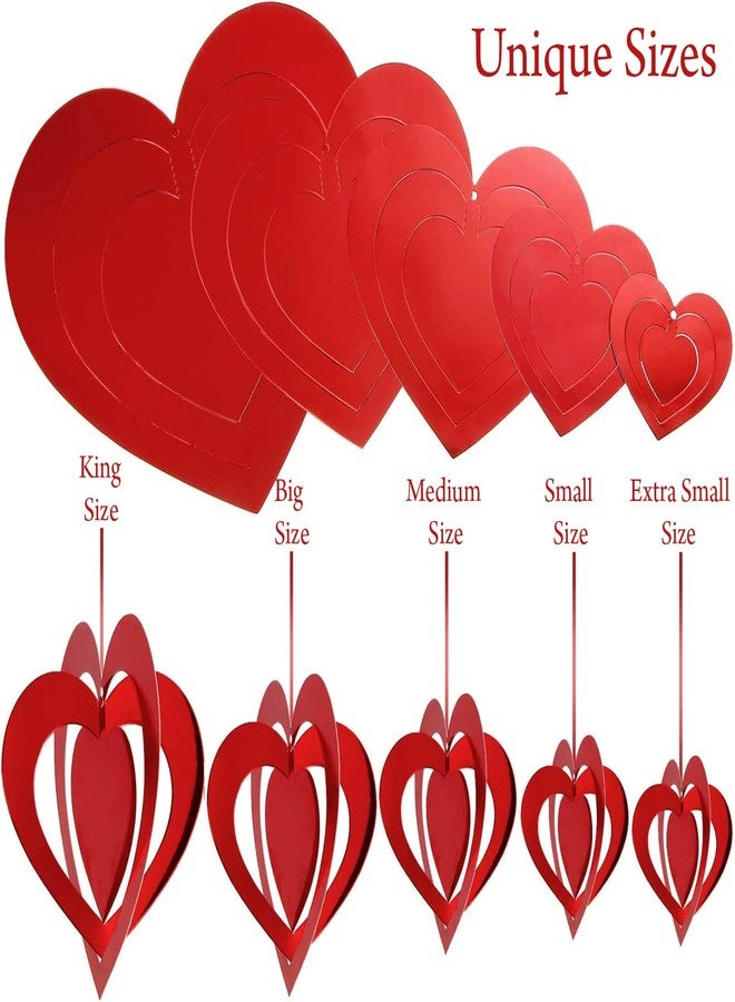 AMFIN® (Pack of 16) Valentines Day Hanging/Valentine Decoration/Valentine 3D Love Heart Shape Hanging/Heart Shape Hanging/Red Love Hanging / 3D Hanging Heart/Anniversary Hanging Heart - Image 4